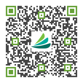 The image displays a QR code with a green border and a white background, featuring a central design resembling a stylized letter Q with a green circle around it.